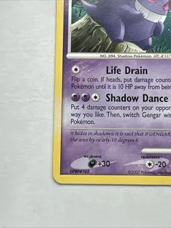 Pokemon TCG Gengar Lv.39 Common 27/130 Diamond and Pearl 2007 MP - Image 2