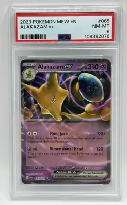 2023 Pokemon 151 Alakazam ex 065/165 PSA 8 - Image 1