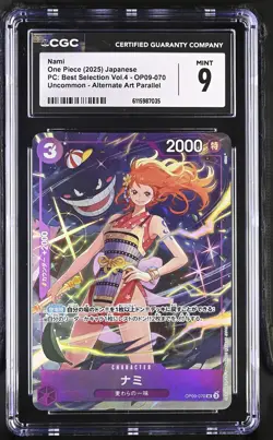 CGC 9 Nami Op09-070 Alternate Art Parallel One Piece Japanese - Image 1