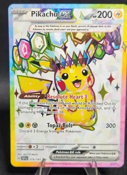 Pikachu ex 219/191 SIR Secret Rare Stellar Crown Pokemon Card NM - Image 1