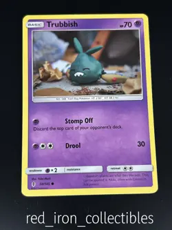 Trubbish 50/145 Common Guardians Rising Sun & Moon Pokemon Card 2017 - Image 1