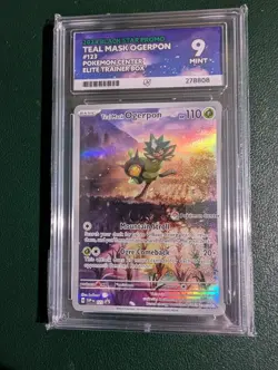 Pokemon TCG Teal Mask Ogerpon SVP123 - Pokemon Center Stamp - Graded ACE 9 - Image 1