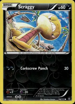 Scraggy 66/111 Reverse Holo XY Furious Fists Pokemon - Image 1