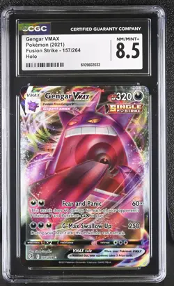 2021 Pokemon Gengar VMAX 157/264 Swsh08: Fusion Strike Holo CGC 8.5 - Image 1