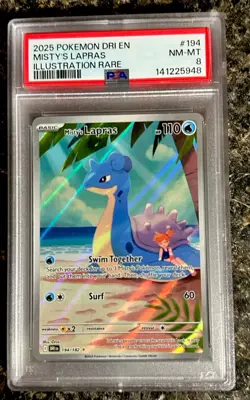 Pokemon Misty's Lapras 194/182 Illustration Rare Holo PSA 8 - Image 1
