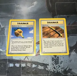 Balloon Berry 60 & Old Rod 64 Neo Revelation Trainer 2-Card Lot Pokemon Vintage - Image 1