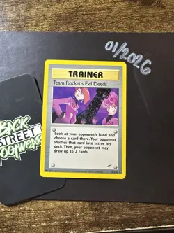 Team Rocket's Evil Deeds 103/105, 2002 Neo Destiny Pokemon TCG WotC Trainer, LP - Image 3