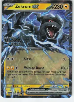 Zekrom ex 034/086 Stamped Promo Double Rare Holo SV: Black Bolt NM Pokemon - Image 1