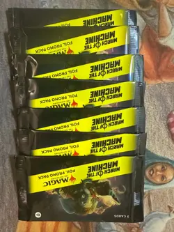 LOT - MTG March Of The Machine Promo Packs (Non-foil x10; Foil x7) - Image 2