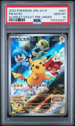 PSA 10 Pikachu 001/SV-P Scarlet & Violet Pre-order Sv Promo Pokemon Japanese - Image 1