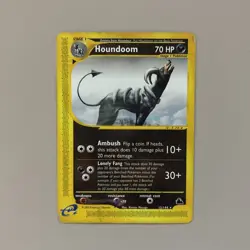 Houndoom 12/144 Skyridge Non-Holo Rare 2003 WOTC TCG - pen mark on reverse - Image 1