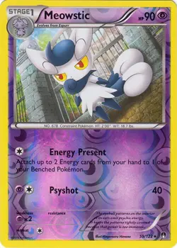 Reverse Holo Meowstic 59/122 Rare XY - BREAKpoint Pokemon TCG - Image 1