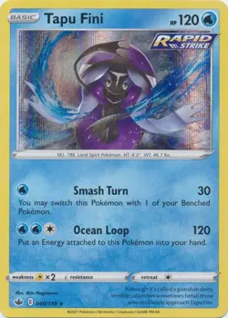 Holo Tapu Fini 040/198 Holo Rare Chilling Reign Pokemon TCG - Image 1