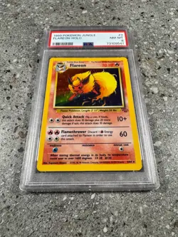 Pokemon TCG Cards Flareon 3/64 Jungle Holo Rare PSA 8 NM-MT - Image 1