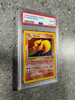 Pokemon TCG Cards Flareon 3/64 Jungle Holo Rare PSA 8 NM-MT - Image 2