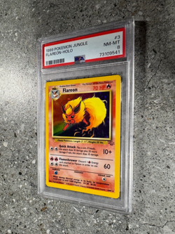 Pokemon TCG Cards Flareon 3/64 Jungle Holo Rare PSA 8 NM-MT - Image 3
