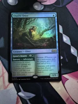 Elusive Otter // Grove's Bounty Foil (225) Wilds of Eldraine WOE MTG Magic - Image 1