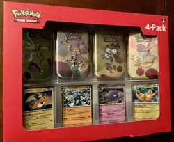 Pokemon Scarlet & Violet 151 Mini Tin 4-Pack Box Raichu Gengar Dragonite Machamp - Image 3