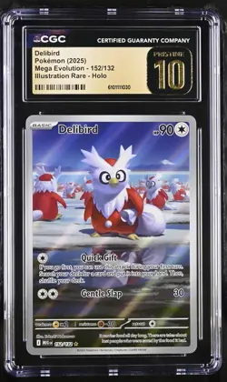 Pokemon Delibird 152/132 Illustration Rare Mega Evolution - CGC 10 PRISTINE - Image 1