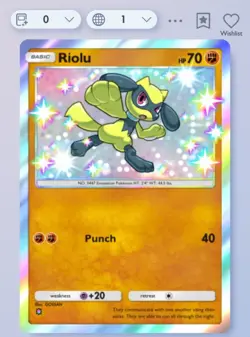 Pokemon TCG Pocket - Shiny Riolu - 1 Shiny Star - ENGLISH - Fast Trade - Image 1