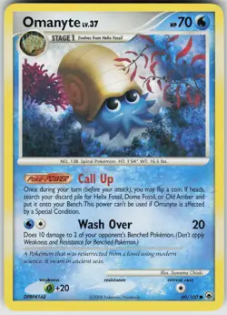 Pokemon Omanyte 69/100 Majestic Dawn Common NM - Image 1