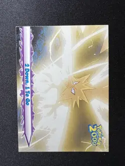 2000 2 Down 1 To Go #35 Blue Topps Pokemon The Movie Zapdos Vintage Non Holo - Image 1