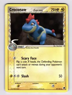 Croconaw (Delta Species) 27/101 Dragon Frontiers 2006 Pokemon HP Yuka Morii - Image 1