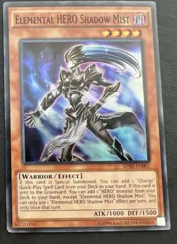 Yu-Gi-Oh Elemental Hero Shadow Mist SDHS-EN001 Super Rare NM - Image 1