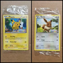 Pokemon Sealed Build A Bear Promo Eevee And Pikachu 63/98 20/108 Cards - Image 1
