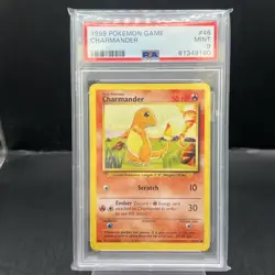 PSA 9 Charmander 46/102 Pokemon Base Set 1999 Non Holo Graded Card - Image 1