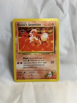 Pokemon TCG Blaine's Growlithe Gym Heroes 62/132 Regular Unlimited Common - Image 1