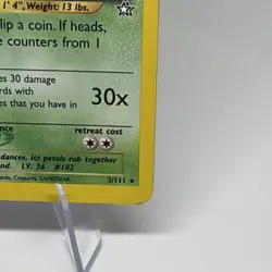 Pokemon TCG Bellossom 3/111 Neo Genesis Holo Rare Stage 2 70 HP Unlimited 2000 - Image 2