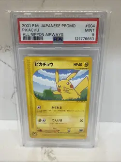 2001 POKEMON JAPANESE Pikachu ANA PROMO ALL NIPPON AIRWAYS #004 PSA 9 - Image 1