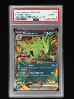 Tyranitar ex 064 Pokemon Prismatic Evolutions Stamp PSA 10 🔥🔥🔥 - Image 1