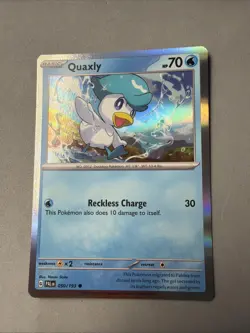 Pokemon TCG * SV Paldea Evolved * 50/193 Quaxly Mirage Holo Common * NM - Image 1