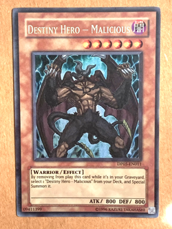 yugioh Destiny HERO - Malicious DP05-EN011 Ultra Rare Unlimited EdLightly played - Image 1