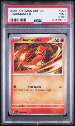 PSA 9(MC) 2023 Pokemon OBF - EN Obsidian Flames Charmander #026 Mint Miscut - Image 1