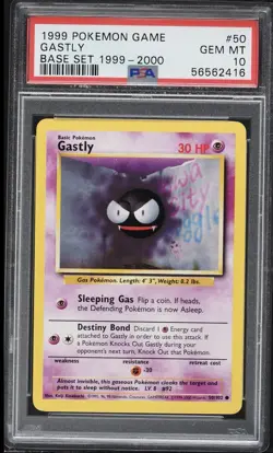 1999-2000 Pokemon Base Set Gastly #50 PSA 10 GEM MINT - Image 1