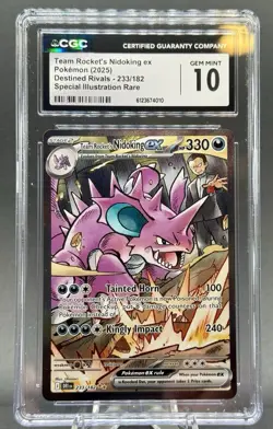 Team Rocket's Nidoking ex 233/182 CGC 10 - 2025 Pokemon SV Destined Rivals SIR - Image 1