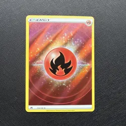 Pokemon TCG Crown Zenith Fire Energy 153/159 Textured Holo Ultra Rare NM MINT - Image 1