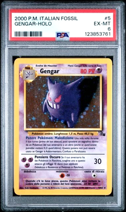 *Clean* 2000 POKEMON ITALIAN FOSSIL #5 GENGAR-HOLO PSA 6 Italy - Image 1