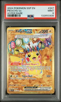 Pikachu EX 247/191 PSA 9 | Surging Sparks | Hyper Rare | Pokemon TCG - Image 1