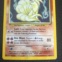 Ninetales Pokemon Card Holo WOTC 12/102 Base Set Rare Vintage 1999 Original - Image 3