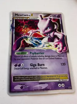 Pokemon Card Mewtwo Lv. X DP28 Vintage Holo Promo Played - Image 1