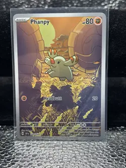 Pokemon TCG Phanpy Illustration Rare Holo Card 205/191 Sv08: Surging Sparks - Image 1