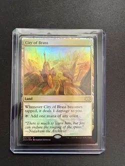Magic MTG: City of Brass Double Masters 2022 Edition Near Mint Condition Foil - Image 1
