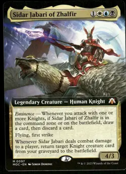 1x Sidar Jabari of Zhalfir (Extended Art) - Commander: March of the Machine NM - Image 1