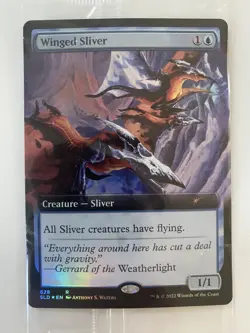 MTG Winged Sliver 628 *Foil* EXT ART SECRET LAIR: Exclusive 2022 MT/NM Comb Ship - Image 1