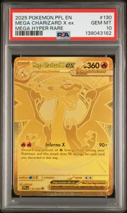 2025 POKEMON PFL EN-PHANTASMAL FLAMES MEGA HYPER RARE MEGA CHARIZARD X EX PSA 10 - Image 1