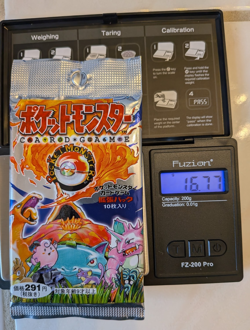 16.77g 1996 291 YEN Pokemon BASE SET JAPANESE FACTORY SEALED Booster Pack - Image 3